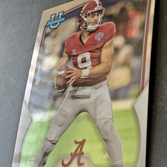 Bryce Young  2022 Bowman Chrome U #1 Silver Refractor RC Alabama Rookie - Picture 2 of 3